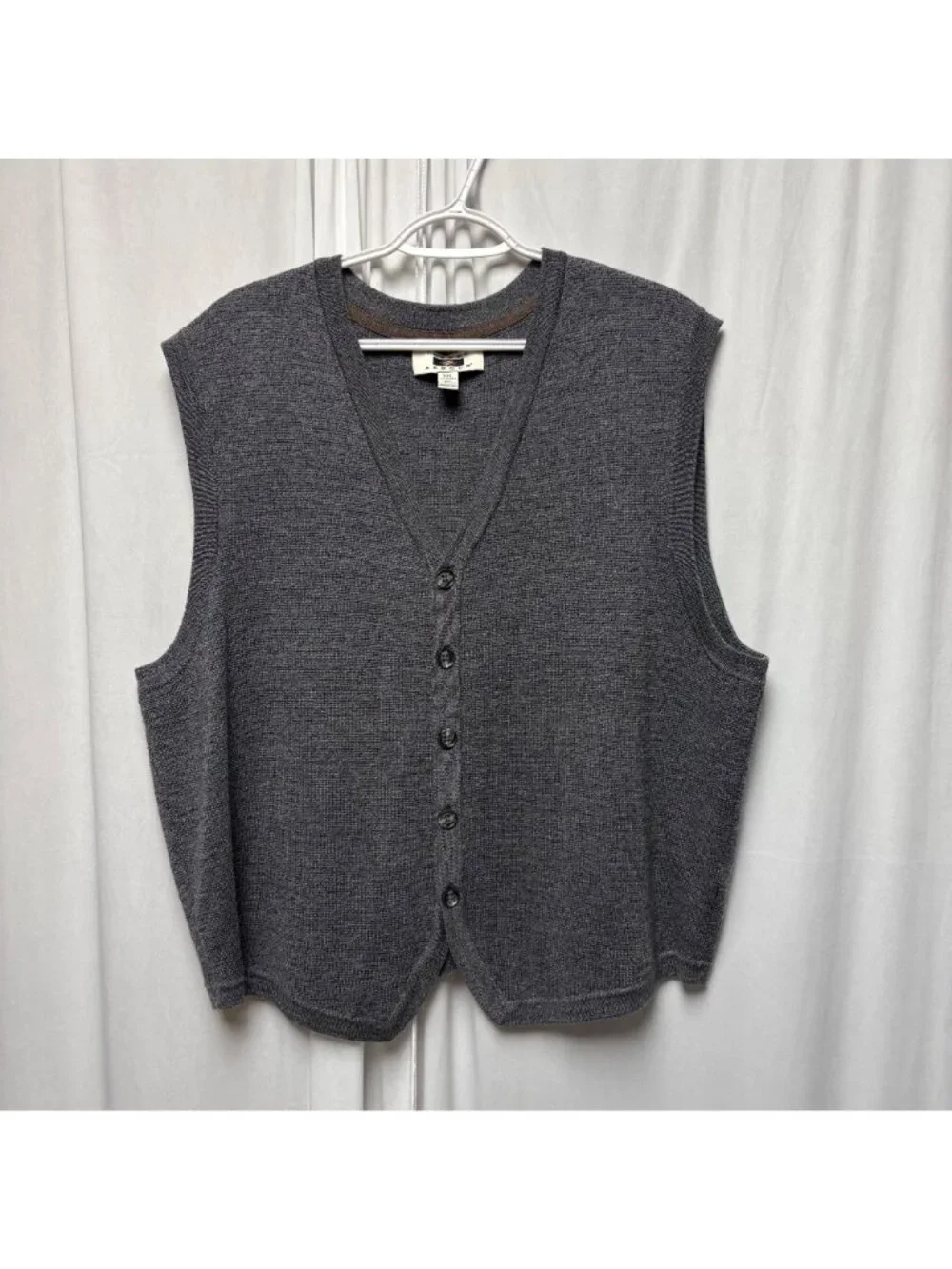 Joseph Abboud Gray Merino Wool Blend Sweater Vest Mens Sz XXL Academia Old Money